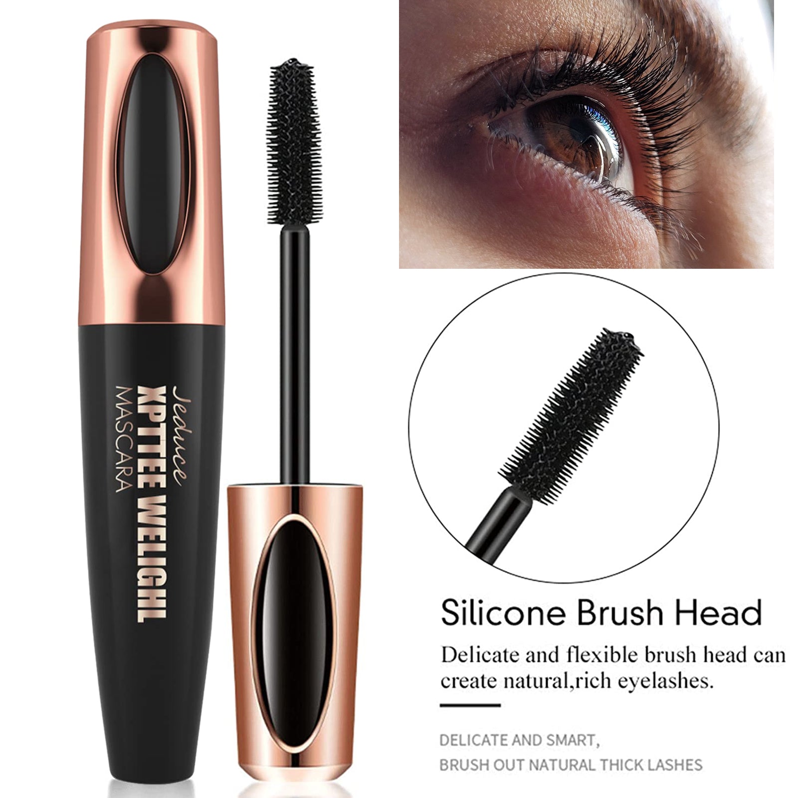 1/2 Pack Black 4D Silk Fiber Eyelash Mascara Extension Makeup - Aura Glow