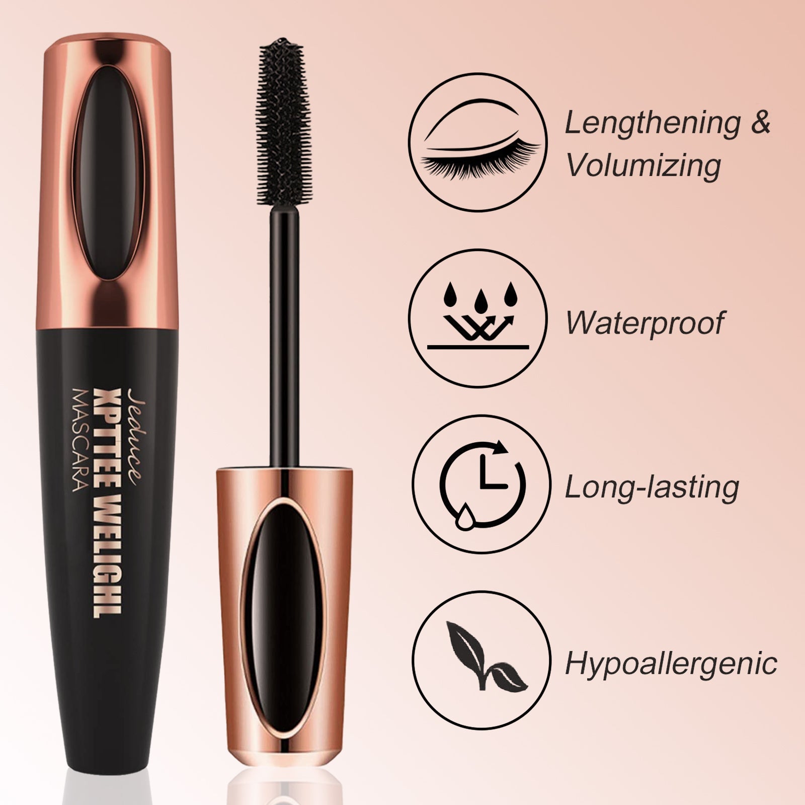 1/2 Pack Black 4D Silk Fiber Eyelash Mascara Extension Makeup - Aura Glow