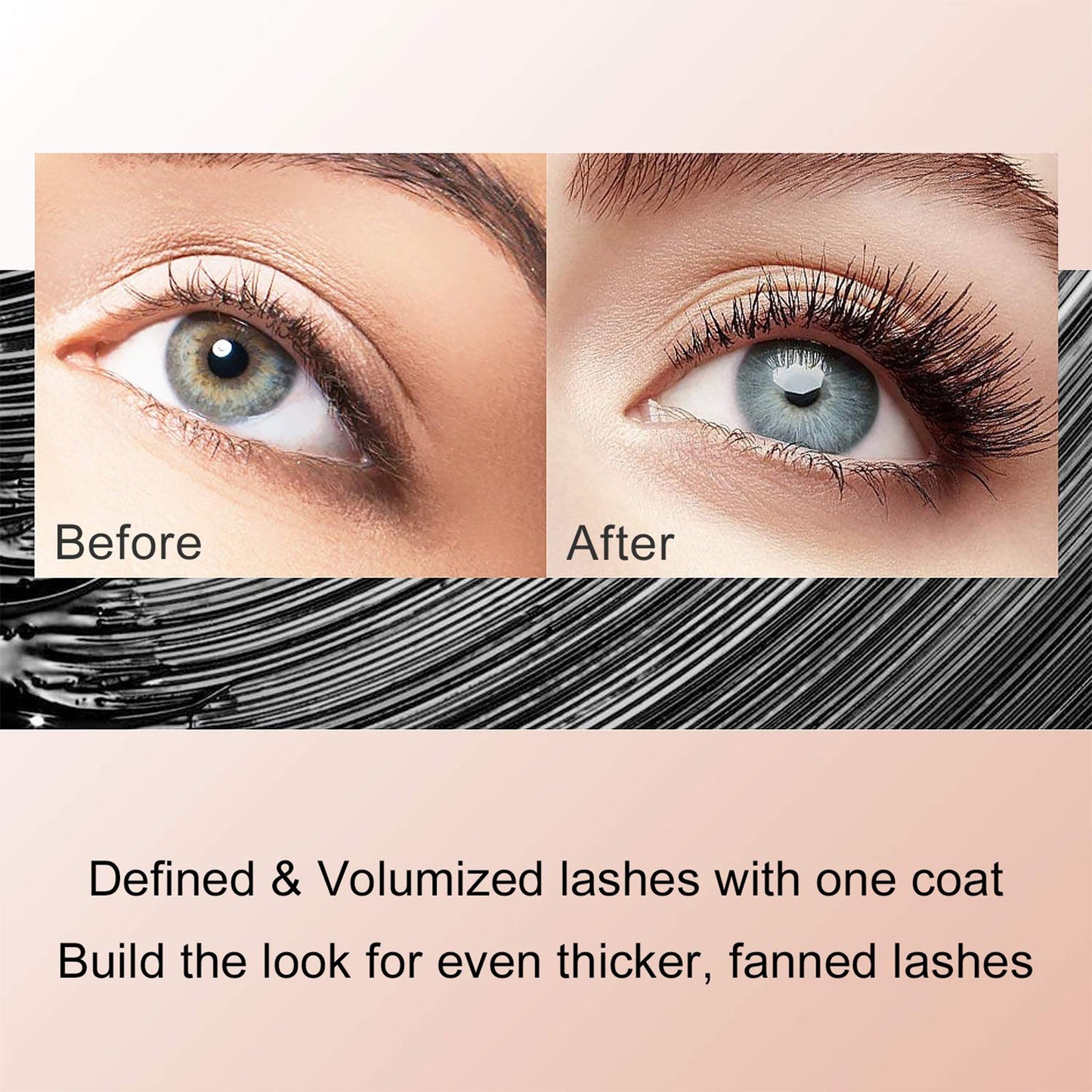 1/2 Pack Black 4D Silk Fiber Eyelash Mascara Extension Makeup - Aura Glow